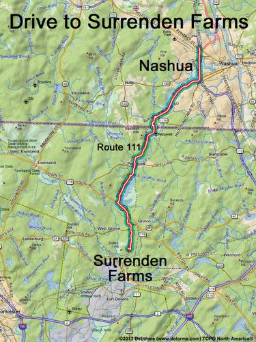 Surrenden Farms drive route