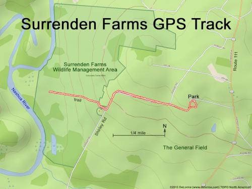 gps track in October at Surrenden Farms in northeast MA