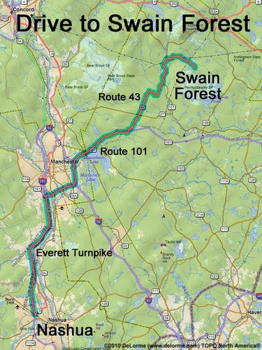 Swain Forest drive route