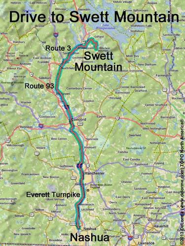 Swett Mountain drive route