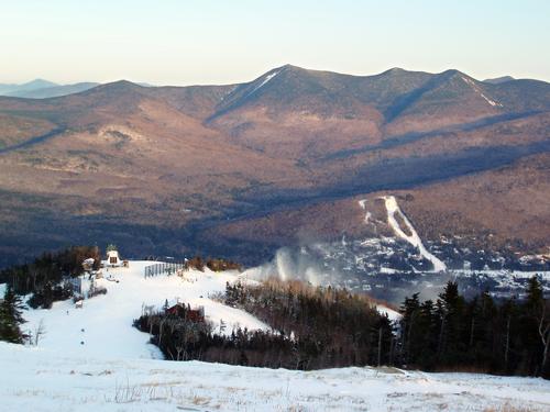 late-afternoon view of Mount Tripyramid in December as seen from Mount Tecumseh in New Hampshire