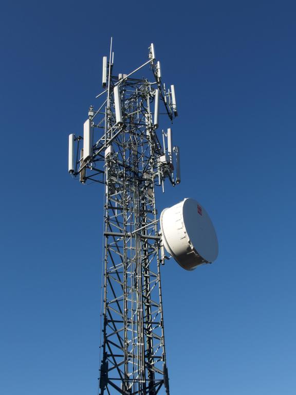 U.S. Cellular cell tower on the shoulder of Temple Mountain in southern New Hampshire