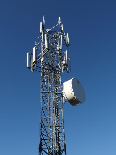 U.S. Cellular cell tower on the shoulder of Temple Mountain in southern New Hampshire