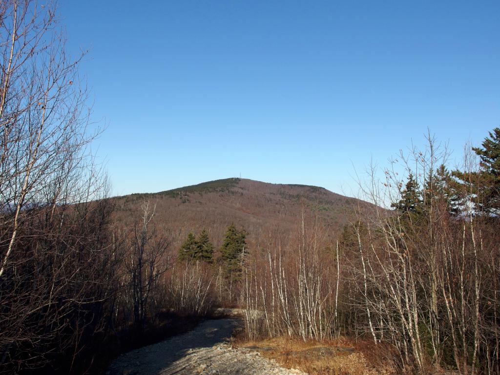 view north in November to South Pack Monadnock from the trail toward Temple Mountain in southern New Hampshire