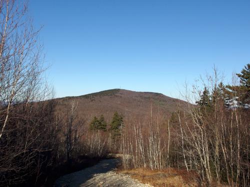 view north in November to South Pack Monadnock from the trail to Temple Mountain in southern New Hampshire