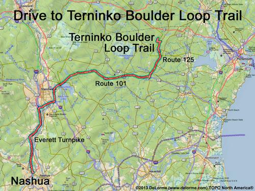 Terninko Boulder Loop Trail drive route
