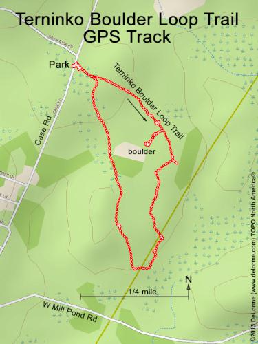 GPS Track at Terninko Boulder Loop Trail in New Hampshire