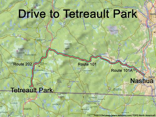 Tetreault Park drive route
