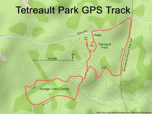  GPS track at Tetreault Park near Rindge in southern New Hampshire
