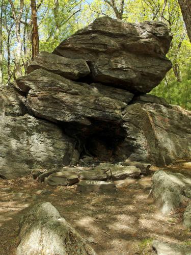 rocks at Thanksgiving Forest near Chelmsford in northeastern Massachusetts