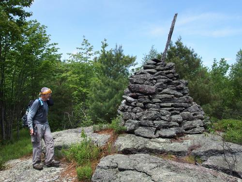 big cairn atop Thompson Hill in New Hampshire