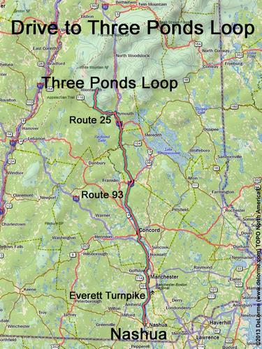 Three Ponds Loop drive route