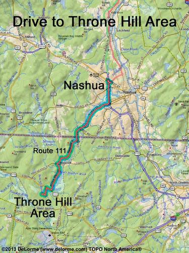 Throne Hill Area drive route