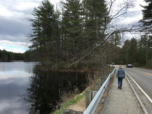 Andee hikes Tinker Road in southern New Hampshire