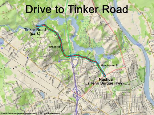Tinker Road drive route
