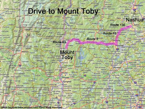 Mount Toby drive route