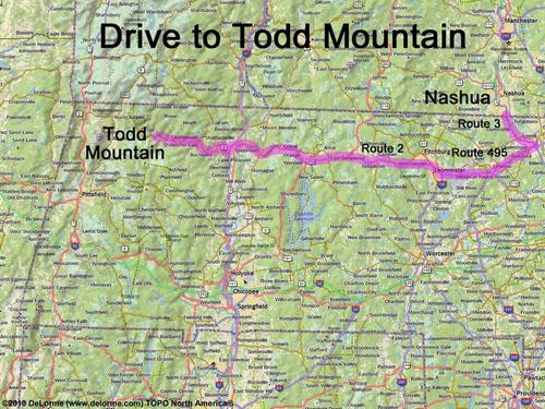 Todd Mountain drive route