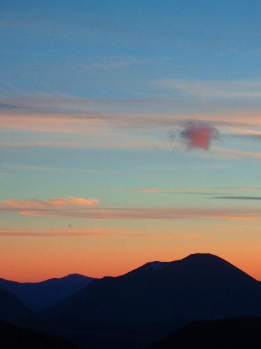 sunset on Mount Tom in New Hampshire
