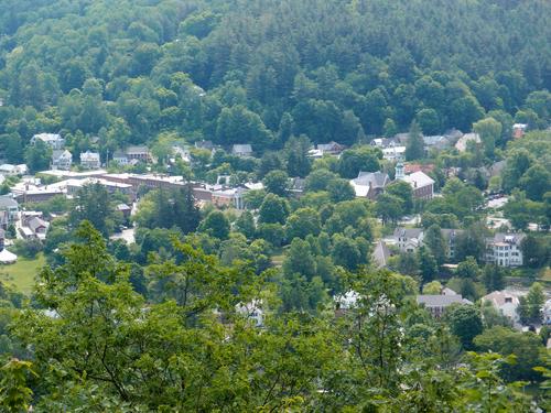 view of Woodstock in Vermont from the South Peak of Mount Tom