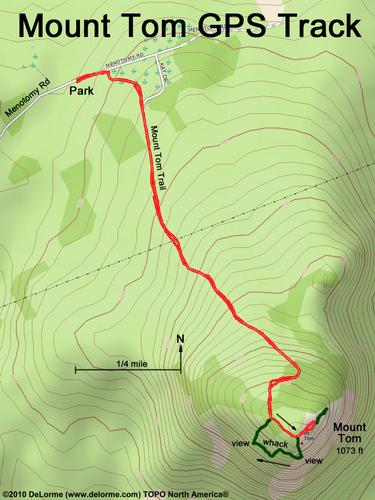 GPS track to Mount Tom in western Maine