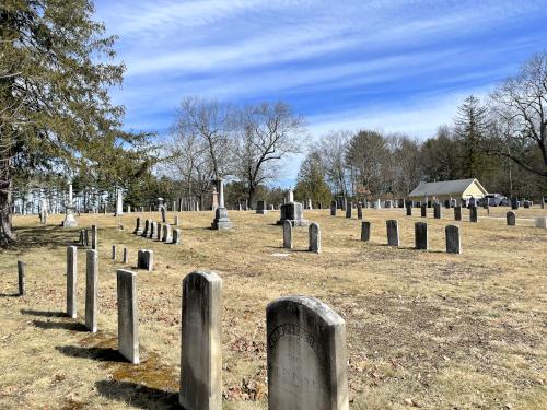 cemetery in March near Little Tooky Trail near Hopkinton in southern New Hampshire