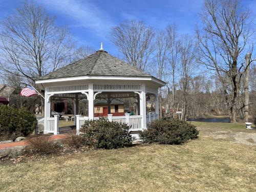 gazebo in March at Little Tooky Trail near Hopkinton in southern New Hampshire