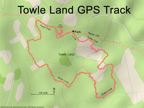 GPS track in November at Towle Land in northeast Massachusetts