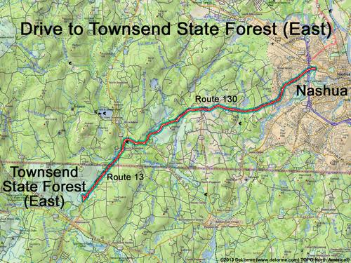 Townsend State Park (East) drive route