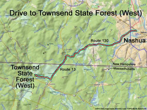 Townsend State Park (West) drive route