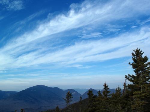 view of Mount Carrigain in December from Mount Tremont in the White Mountains of New Hampshire