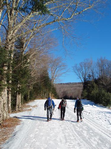 February hikers on the trail to Mount Tripyramid in New Hampshire