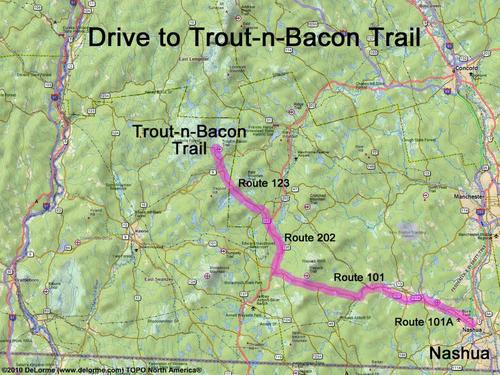 Trout-n-Bacon Trail drive route