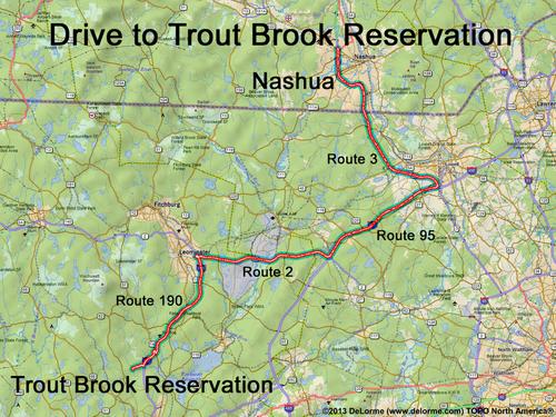 Trout Brook Reservation drive route