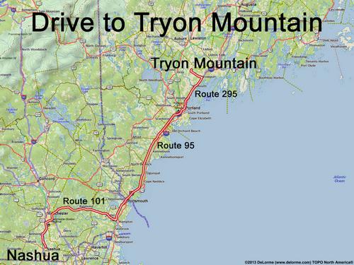 Tryon Mountain drive route
