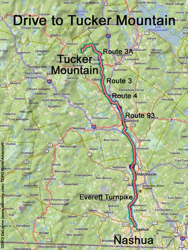 Tucker Mountain drive route