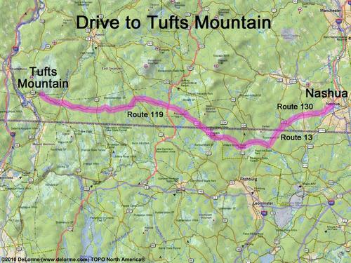 Tufts Mountain drive route