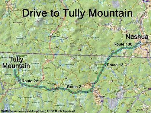 Tully Mountain drive route