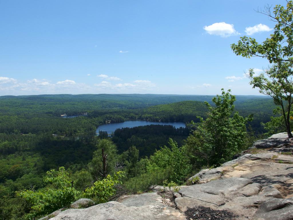 view toward Tully Pond from Tully Mountain in north central Massachusetts