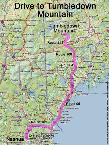 Tumbledown Mountain drive route
