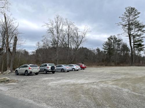 parking in March at Turkey Hill and Weir River Farm in eastern Massachusetts