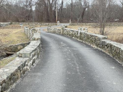 road bridge in March to Weir River Farm in eastern Massachusetts