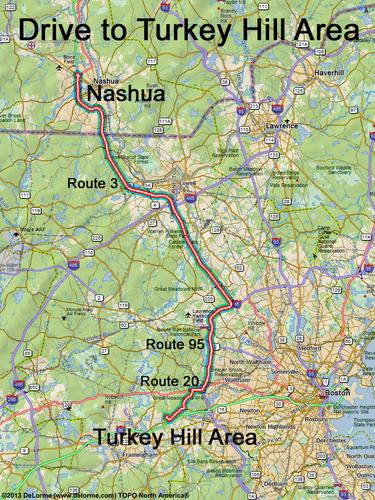 Turkey Hill Area drive route