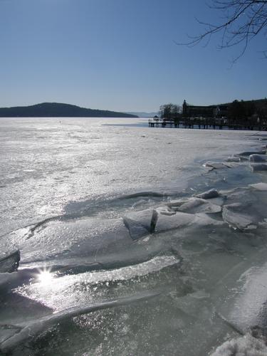 early-Spring ice on Lake Winnipesaukee in New Hampshire