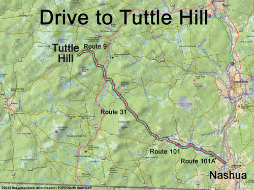 Tuttle Hill drive route