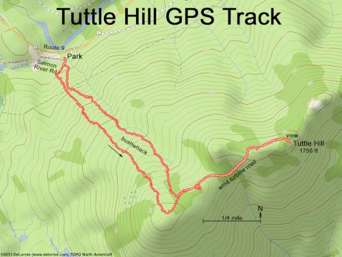 GPS track in May at Tuttle Hill in southwestern New Hampshire