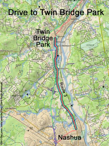Twin Bridge Park drive route