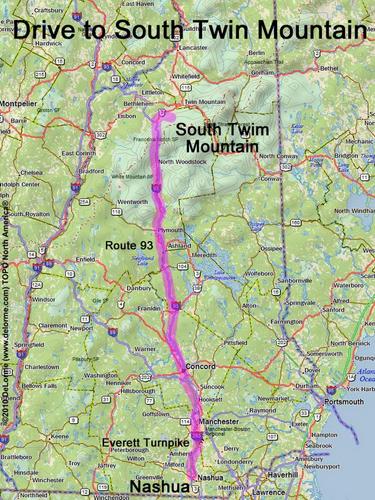 South Twin Mountain drive route