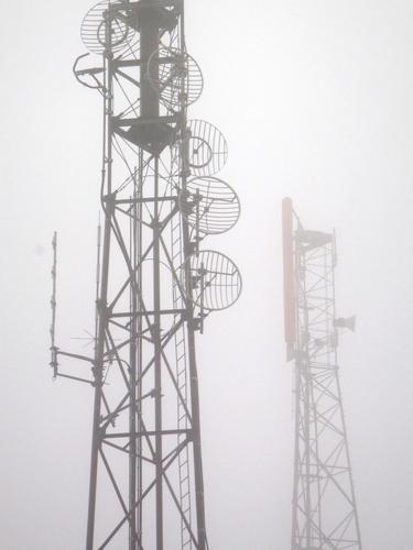 antennas on South Uncanoonuc Mountain in New Hampshire