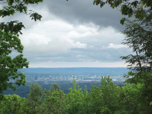 view of Manchester from South Uncanoonuc Mountain in New Hampshire