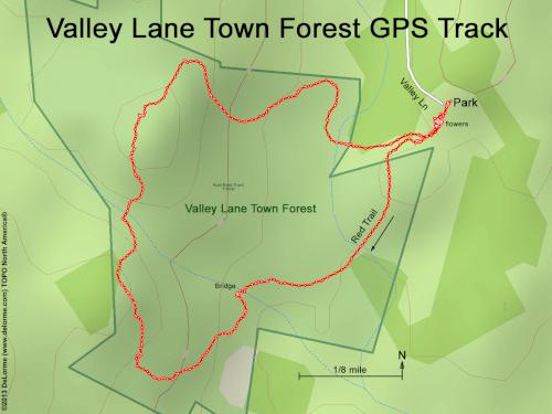 GPS track at Valley Lane Town Forest at Kingston in southern New Hampshire